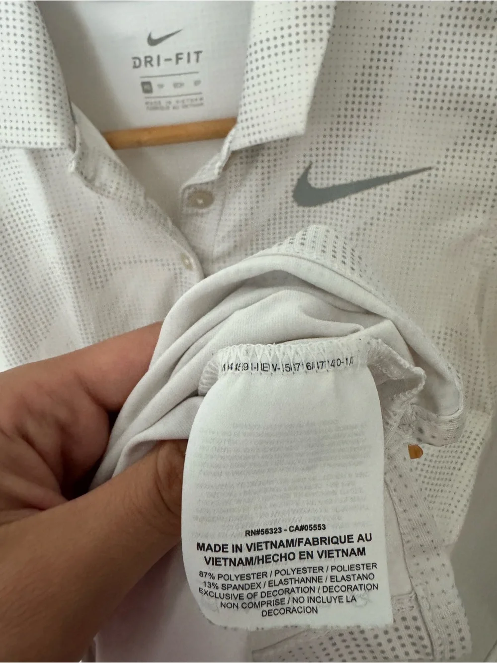 Nike Golf Dri-Fit Women’s Sleeveless Printed Polo Shirt White and Grey